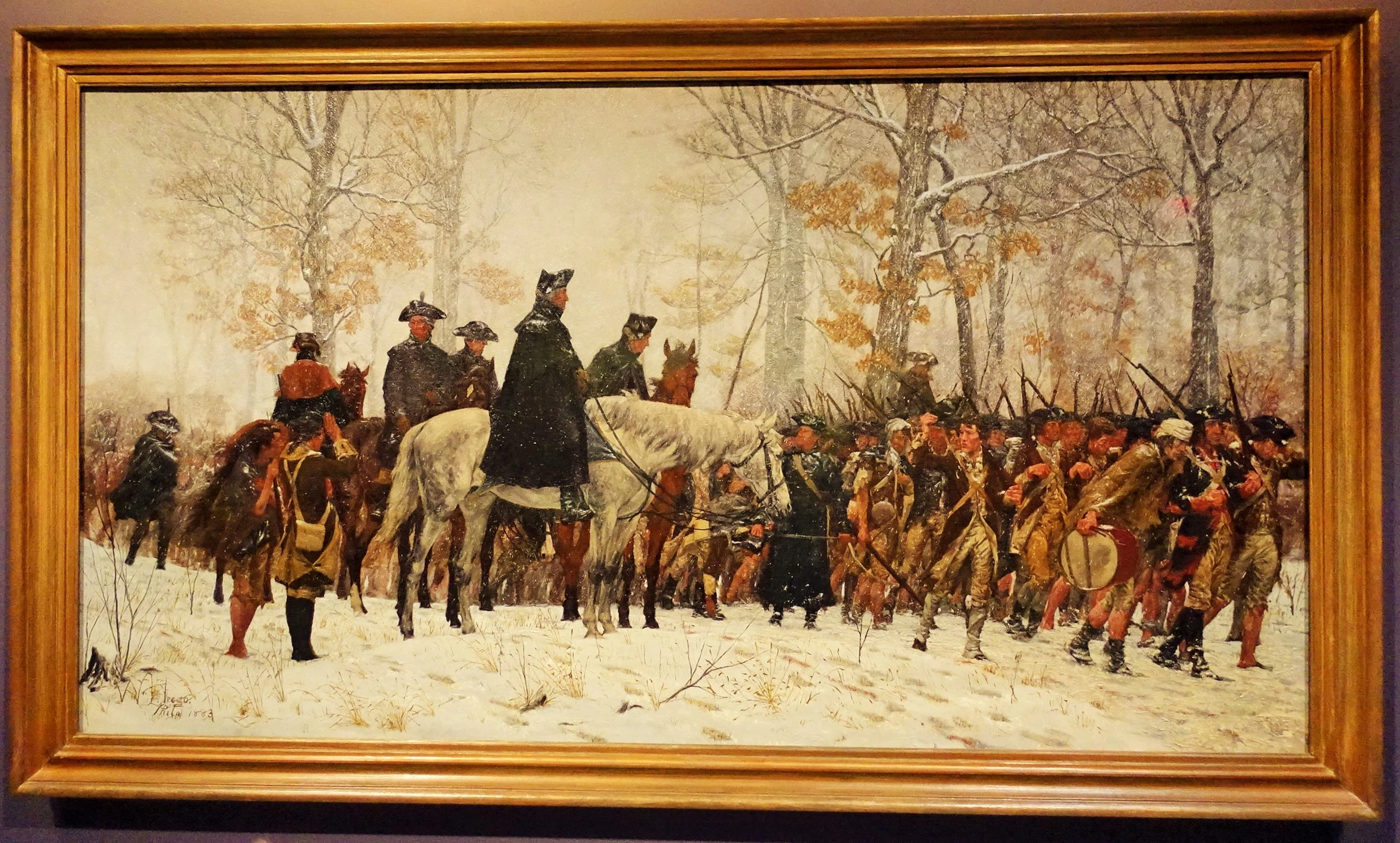 William B. T. Trego’s 1883 painting “The March to Valley Forge, December 19, 1777,”