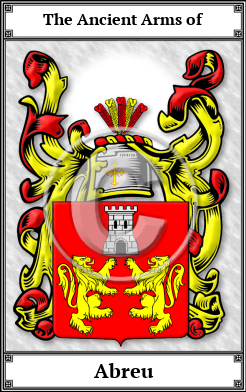 Abreu Family Crest Download (JPG) Book Plated - 600 DPI