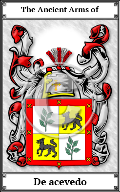 De acevedo Family Crest Download (JPG)  Book Plated - 150 DPI