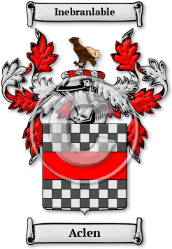 Aclen Family Crest Download (jpg) Legacy Series - 150 DPI