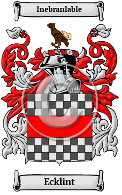 Ecklint Family Crest/Coat of Arms