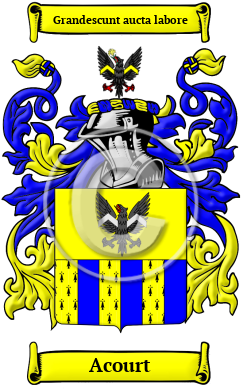 Acourt Family Crest/Coat of Arms