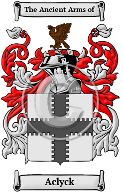 Aclyck Family Crest/Coat of Arms
