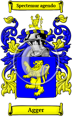 Agger Family Crest/Coat of Arms