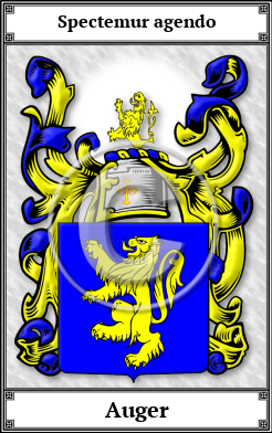 Auger Family Crest Download (JPG)  Book Plated - 150 DPI