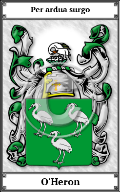 O'Heron Family Crest Download (JPG) Book Plated - 600 DPI