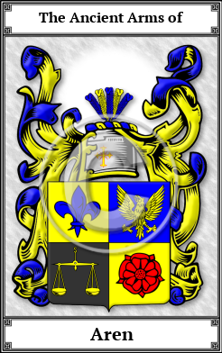 Aren Family Crest Download (JPG)  Book Plated - 150 DPI
