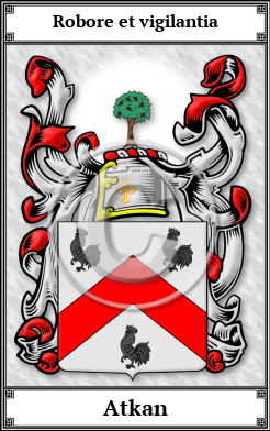 Atkan Family Crest Download (JPG) Book Plated - 300 DPI