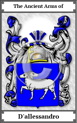 D'allessandro Family Crest Download (JPG)  Book Plated - 150 DPI