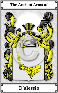 D'alessio Family Crest Download (JPG)  Book Plated - 150 DPI