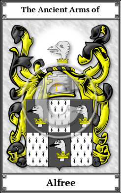 Alfree Family Crest Download (JPG)  Book Plated - 150 DPI