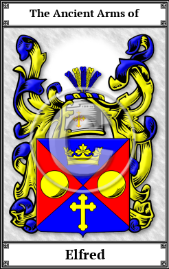 Elfred Family Crest Download (JPG) Book Plated - 600 DPI