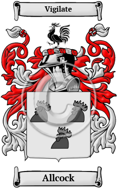 Allcock Family Crest/Coat of Arms