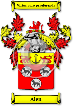 Alen Family Crest Download (jpg) Legacy Series - 150 DPI