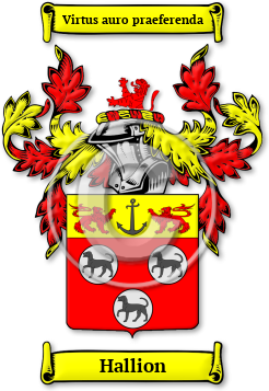 Hallion Family Crest Download (jpg) Legacy Series - 150 DPI