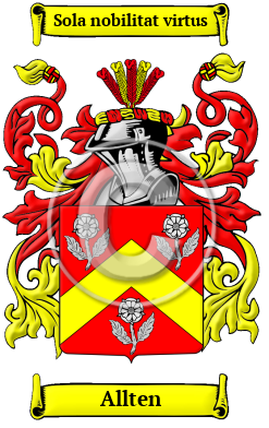 Allten Family Crest/Coat of Arms