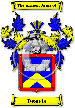 Deanda Family Crest Download (jpg) Legacy Series - 150 DPI