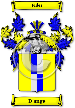 D'ange Family Crest Download (jpg) Legacy Series - 150 DPI