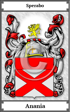 Anania Family Crest Download (JPG)  Book Plated - 150 DPI