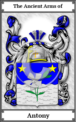 Antony Family Crest Download (JPG)  Book Plated - 150 DPI