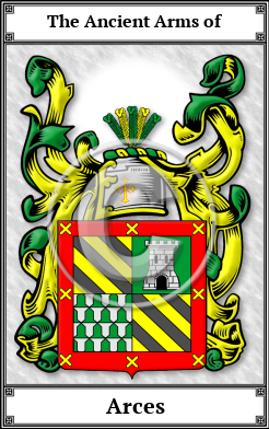 Arces Family Crest Download (JPG)  Book Plated - 150 DPI