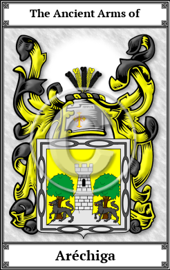 Aréchiga Family Crest Download (JPG) Book Plated - 150 DPI