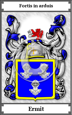 Ermit Family Crest Download (JPG)  Book Plated - 150 DPI