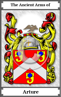 Arture Family Crest Download (JPG) Book Plated - 600 DPI