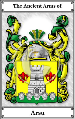 Arsu Family Crest Download (JPG) Book Plated - 600 DPI