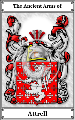 Attrell Family Crest Download (JPG)  Book Plated - 150 DPI