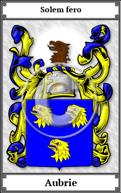 Aubrie Family Crest Download (JPG)  Book Plated - 150 DPI