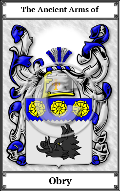 Obry Family Crest Download (JPG) Book Plated - 600 DPI