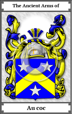 Au coc Family Crest Download (JPG) Book Plated - 150 DPI