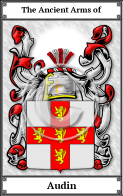 Audin Family Crest Download (JPG)  Book Plated - 150 DPI