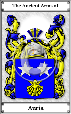 Auria Family Crest Download (JPG) Book Plated - 600 DPI