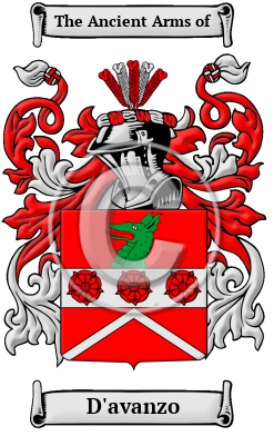 D'avanzo Family Crest/Coat of Arms