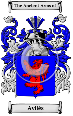 Avilés Family Crest/Coat of Arms