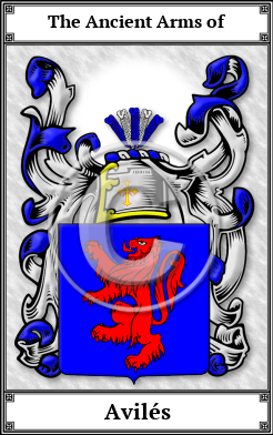 Avilés Family Crest Download (JPG) Book Plated - 150 DPI
