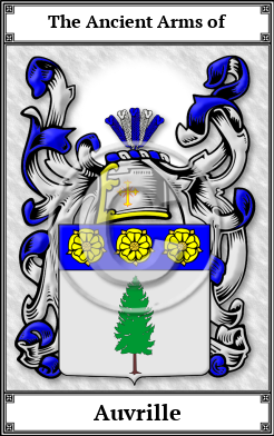 Auvrille Family Crest Download (JPG)  Book Plated - 150 DPI