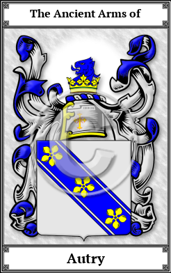 Autry Family Crest Download (JPG)  Book Plated - 150 DPI