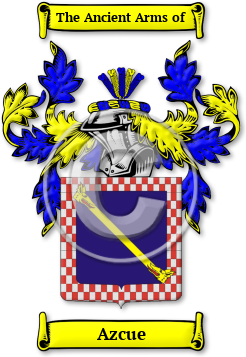 Azcue Family Crest Download (jpg) Legacy Series - 150 DPI