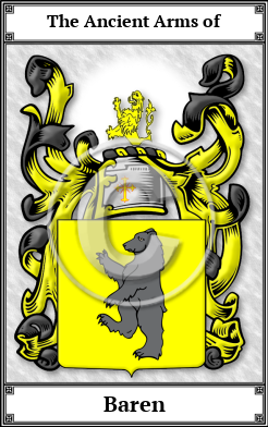 Baren Family Crest Download (JPG) Book Plated - 600 DPI