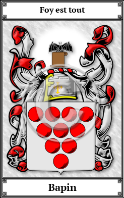 Bapin Family Crest Download (JPG)  Book Plated - 150 DPI