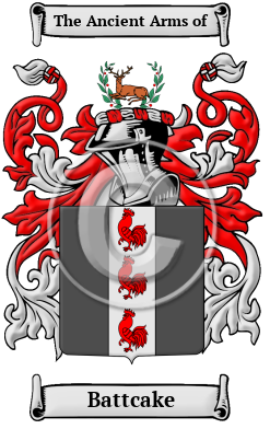 Battcake Family Crest/Coat of Arms