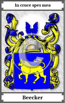 Beecker Family Crest Download (JPG)  Book Plated - 150 DPI