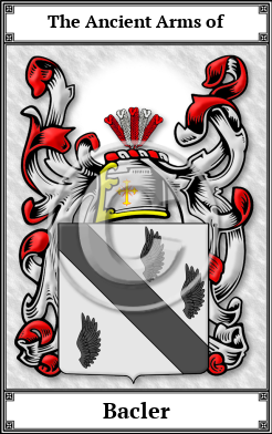 Bacler Family Crest Download (JPG)  Book Plated - 150 DPI