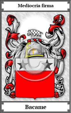 Bacame Family Crest Download (JPG)  Book Plated - 150 DPI