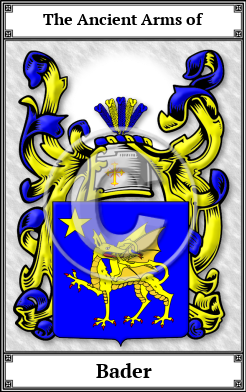Bader Family Crest Download (JPG) Book Plated - 600 DPI