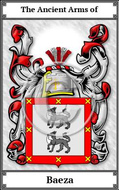 Baeza Family Crest Download (JPG) Book Plated - 300 DPI