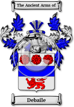 Debaile Family Crest Download (jpg) Legacy Series - 150 DPI